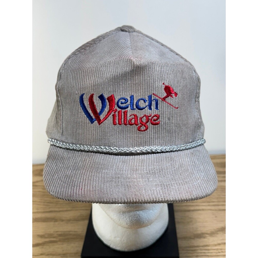 Vintage Welch Village‎ Ski Resort Corduroy Rope Snapback Hat